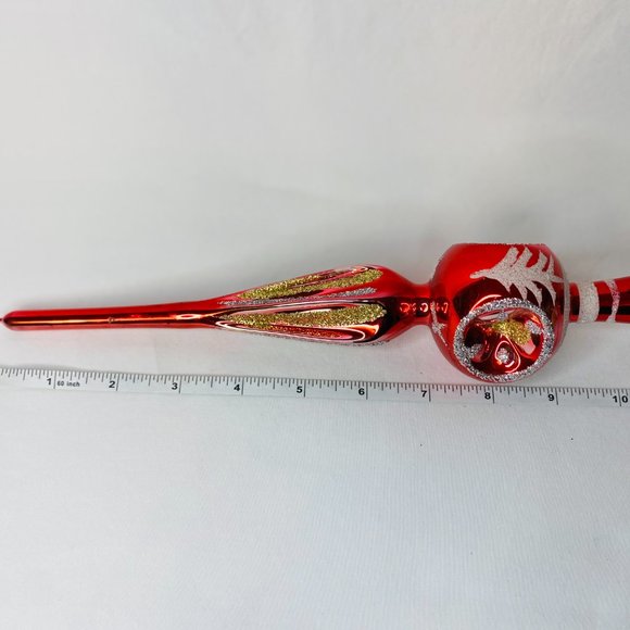 Vintage Christmas Classics Tree Topper European Hand Decorated Glass Ornament - Picture 3 of 11